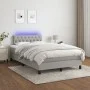 Box spring bed with fabric mattress and light gray LED 120x200 cm by vidaXL, Beds and slatted bases - Ref: Foro24-3133381, Pr...