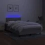 Box spring bed with fabric mattress and light gray LED 120x200 cm by vidaXL, Beds and slatted bases - Ref: Foro24-3133381, Pr...