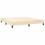Box spring bed mattress and LED lights cream fabric 160x200 cm by vidaXL, Beds and slatted bases - Ref: Foro24-3133410, Price...
