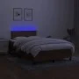 Box spring bed with mattress and LED dark brown fabric 120x200 cm by vidaXL, Beds and slatted bases - Ref: Foro24-3133144, Pr...