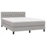 Box spring bed mattress and LED lights light gray fabric 140x200 cm by vidaXL, Beds and slatted bases - Ref: Foro24-3133397, ...
