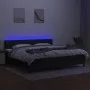 Box spring bed mattress and LED lights black fabric 200x200 cm by vidaXL, Beds and slatted bases - Ref: Foro24-3133423, Price...