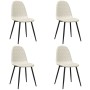 Sillas de comedor 4 unidades terciopelo blanco crema