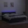 Box spring bed mattress and LED lights black fabric 180x200 cm by vidaXL, Beds and slatted bases - Ref: Foro24-3133415, Price...