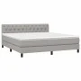 Box spring bed mattress and LED lights light gray fabric 160x200 cm by vidaXL, Beds and slatted bases - Ref: Foro24-3133405, ...