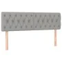 Box spring bed mattress and LED lights light gray fabric 160x200 cm by vidaXL, Beds and slatted bases - Ref: Foro24-3133405, ...