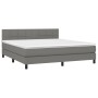 Box spring bed mattress and LED lights dark gray fabric 180x200 cm by vidaXL, Beds and slatted bases - Ref: Foro24-3133174, P...