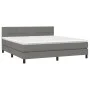 Box spring bed mattress and LED lights dark gray fabric 180x200 cm by vidaXL, Beds and slatted bases - Ref: Foro24-3133174, P...