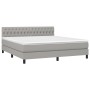 Box spring bed mattress and LED lights light gray fabric 180x200 cm by vidaXL, Beds and slatted bases - Ref: Foro24-3133413, ...