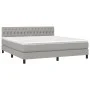 Box spring bed mattress and LED lights light gray fabric 180x200 cm by vidaXL, Beds and slatted bases - Ref: Foro24-3133413, ...