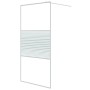 Mampara de ducha vidrio ESG transparente blanco 100x195 cm