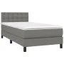 Box spring bed mattress and LED lights dark gray fabric 90x190 cm by vidaXL, Beds and slatted bases - Ref: Foro24-3133438, Pr...