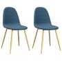 Sillas de comedor 2 unidades terciopelo azul