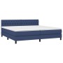 Box spring bed mattress and LED lights blue fabric 200x200 cm by vidaXL, Beds and slatted bases - Ref: Foro24-3133427, Price:...