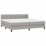 Box spring bed with fabric mattress and light gray LED 200x200 cm by vidaXL, Beds and slatted bases - Ref: Foro24-3133421, Pr...