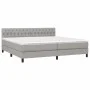 Box spring bed with fabric mattress and light gray LED 200x200 cm by vidaXL, Beds and slatted bases - Ref: Foro24-3133421, Pr...