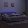 Box spring bed with fabric mattress and light gray LED 200x200 cm by vidaXL, Beds and slatted bases - Ref: Foro24-3133421, Pr...