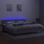 Box spring bed with fabric mattress and light gray LED 200x200 cm by vidaXL, Beds and slatted bases - Ref: Foro24-3133421, Pr...