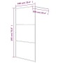 Mampara de ducha vidrio ESG transparente blanco 100x195 cm