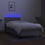 Cama box spring colchón y luces LED tela gris claro 90x200 cm de vidaXL, Camas y somieres - Ref: Foro24-3133445, Precio: 308,...