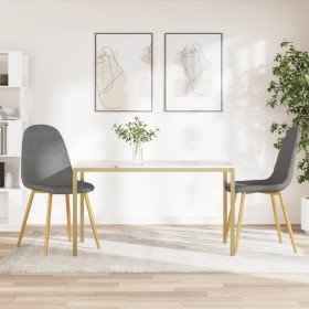 Sillas de comedor 2 unidades terciopelo gris claro Sillas de comedor 2 unidades terciopelo gris claro