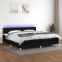Box spring bed with LED mattress black fabric 200x200 cm by vidaXL, Beds and slatted bases - Ref: Foro24-3133583, Price: 575,...