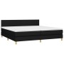 Box spring bed with LED mattress black fabric 200x200 cm by vidaXL, Beds and slatted bases - Ref: Foro24-3133583, Price: 575,...