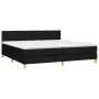 Box spring bed with LED mattress black fabric 200x200 cm by vidaXL, Beds and slatted bases - Ref: Foro24-3133583, Price: 572,...