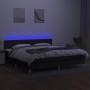 Box spring bed with LED mattress black fabric 200x200 cm by vidaXL, Beds and slatted bases - Ref: Foro24-3133583, Price: 575,...