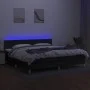 Box spring bed with LED mattress black fabric 200x200 cm by vidaXL, Beds and slatted bases - Ref: Foro24-3133583, Price: 572,...