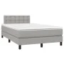 Box spring bed with fabric mattress and light gray LED 120x200 cm by vidaXL, Beds and slatted bases - Ref: Foro24-3133461, Pr...