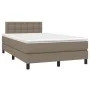 Box spring bed with mattress and LED taupe gray fabric 120x200 cm by vidaXL, Beds and slatted bases - Ref: Foro24-3133465, Pr...