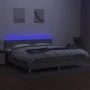 Box spring bed with fabric mattress and light gray LED 200x200 cm by vidaXL, Beds and slatted bases - Ref: Foro24-3133581, Pr...