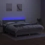 Box spring bed with fabric mattress and light gray LED 180x200 cm by vidaXL, Beds and slatted bases - Ref: Foro24-3133573, Pr...
