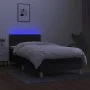 Box spring bed with LED mattress black fabric 80x200 cm by vidaXL, Beds and slatted bases - Ref: Foro24-3133591, Price: 283,1...