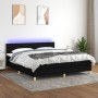 Box spring bed with LED mattress black fabric 180x200 cm by vidaXL, Beds and slatted bases - Ref: Foro24-3133575, Price: 565,...