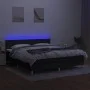 Box spring bed with LED mattress black fabric 180x200 cm by vidaXL, Beds and slatted bases - Ref: Foro24-3133575, Price: 551,...