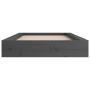 Small gray solid wood single bed frame 75x190 cm by vidaXL, Beds and slatted bases - Ref: Foro24-820698, Price: 136,60 €, Dis...