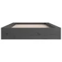 Small gray solid wood single bed frame 75x190 cm by vidaXL, Beds and slatted bases - Ref: Foro24-820698, Price: 134,24 €, Dis...