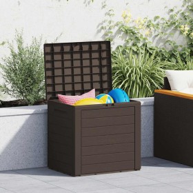 Caja de almacenaje de jardín polipropileno marrón 58,5x46x55 cm