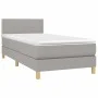 Box spring bed with fabric mattress and light gray LED 100x200 cm by vidaXL, Beds and slatted bases - Ref: Foro24-3133613, Pr...