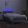 Box spring bed with fabric mattress and light gray LED 100x200 cm by vidaXL, Beds and slatted bases - Ref: Foro24-3133613, Pr...