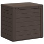 Caja de almacenaje de jardín polipropileno marrón 58,5x46x55 cm