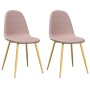 Sillas de comedor 2 unidades terciopelo rosa