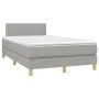 Box spring bed with fabric mattress and light gray LED 120x200 cm by vidaXL, Beds and slatted bases - Ref: Foro24-3133621, Pr...