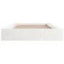 White solid wood double bed frame 135x190 cm by vidaXL, Beds and slatted bases - Ref: Foro24-820712, Price: 106,24 €, Discoun...