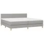 Box spring bed with fabric mattress and light gray LED 200x200 cm by vidaXL, Beds and slatted bases - Ref: Foro24-3133661, Pr...