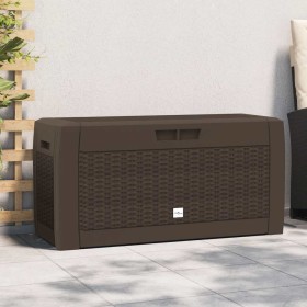 Caja de almacenaje de jardín polipropileno marrón 119x48x60 cm