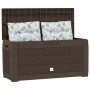Caja de almacenaje de jardín polipropileno marrón 119x48x60 cm
