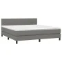 Box spring bed mattress and LED lights dark gray fabric 180x200 cm by vidaXL, Beds and slatted bases - Ref: Foro24-3133334, P...